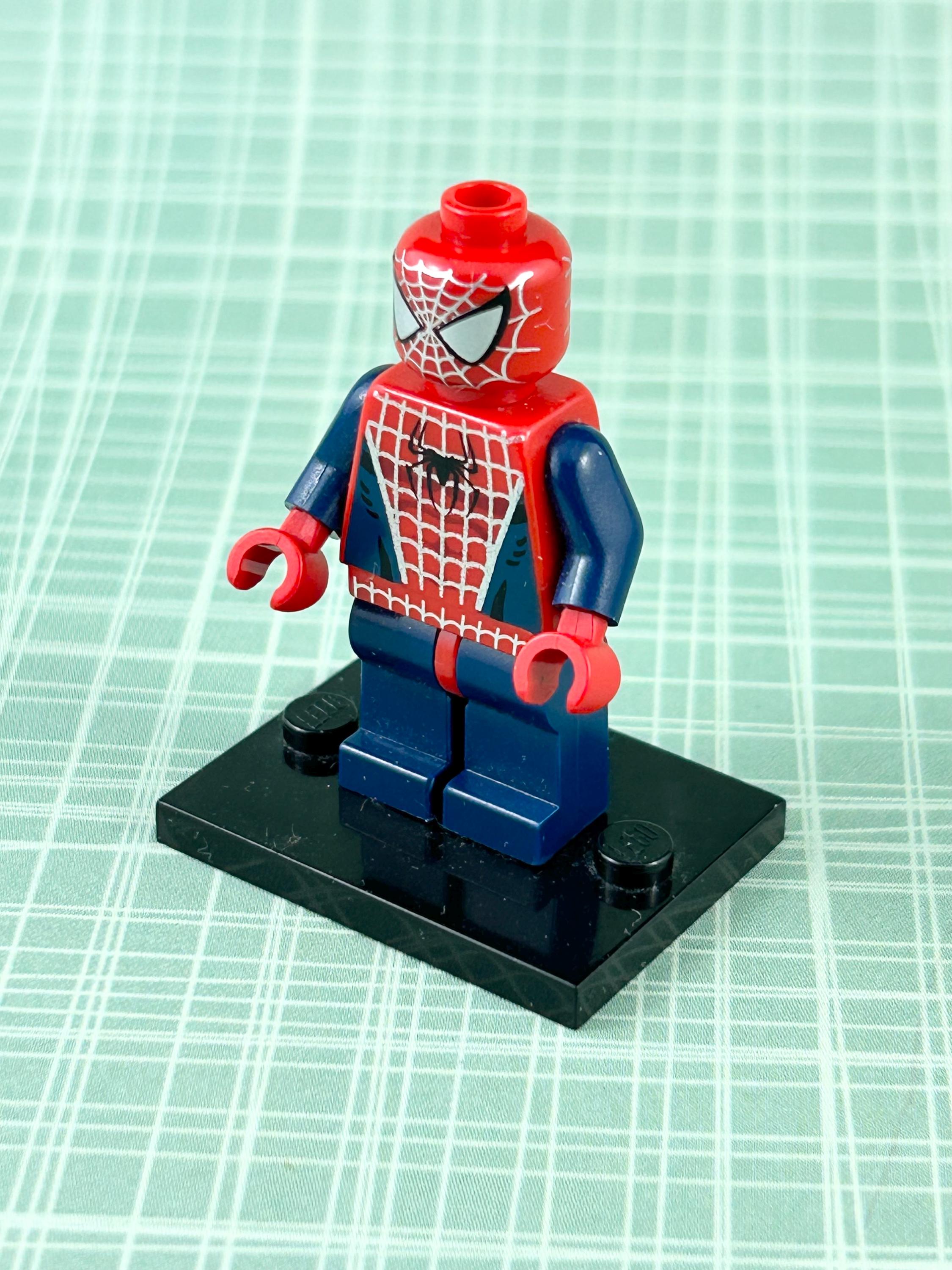 spiderman minifigure lego blue spiderman