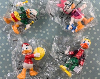 VTG 1980’s Disney DuckTales 4 Piece Bully PVC Figures Lot - NEW Sealed Gyro Gearloose, Huey, Louie, Webby Vanderquack