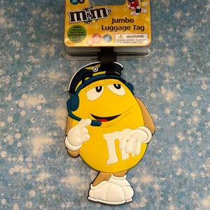 M&m's Yellow Pilot Jumbo Luggage Tag - New With Tag - Collectable