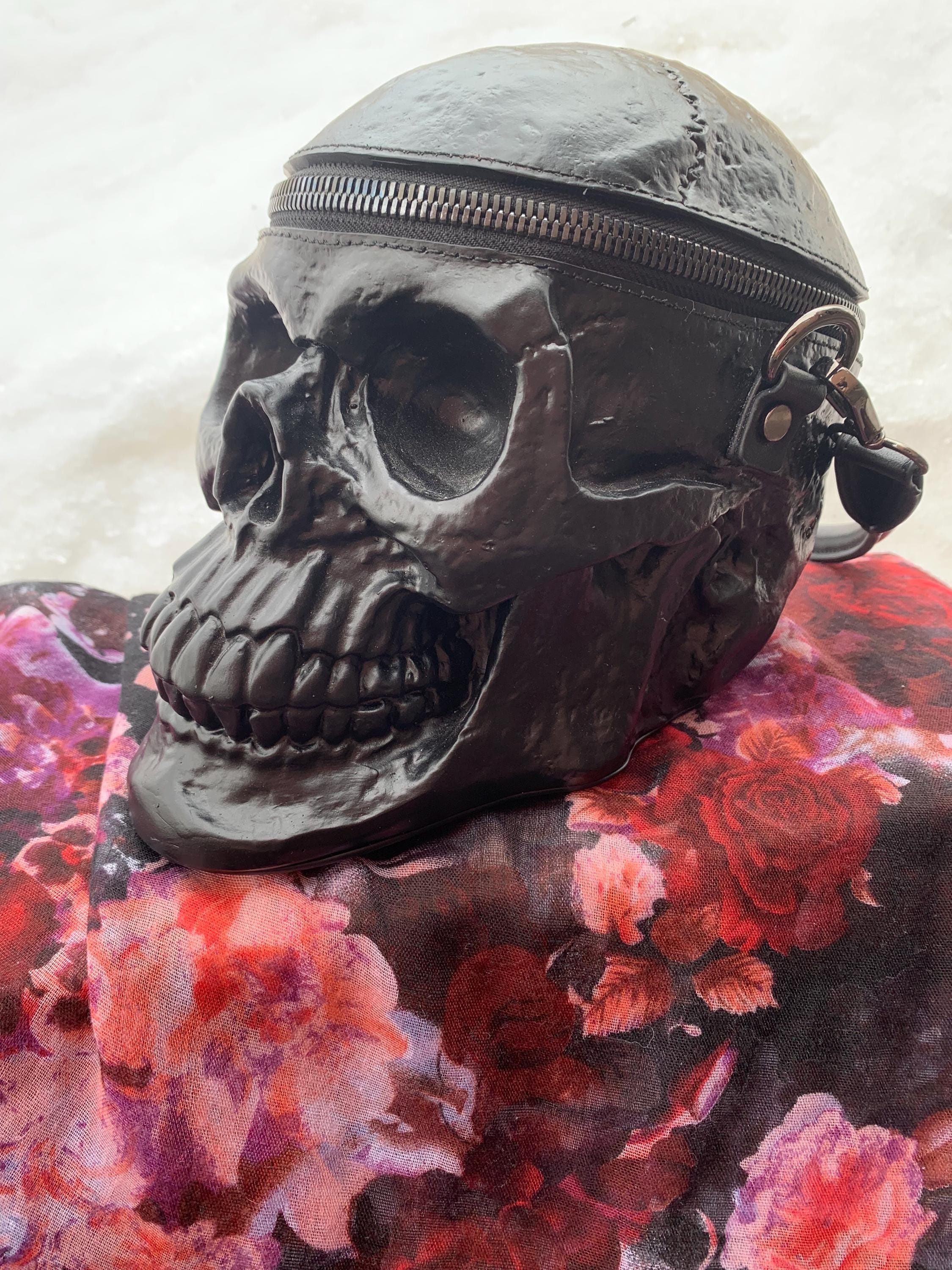 Killstar Grave Digger Black Leather Skull Purse – Gothic Statement