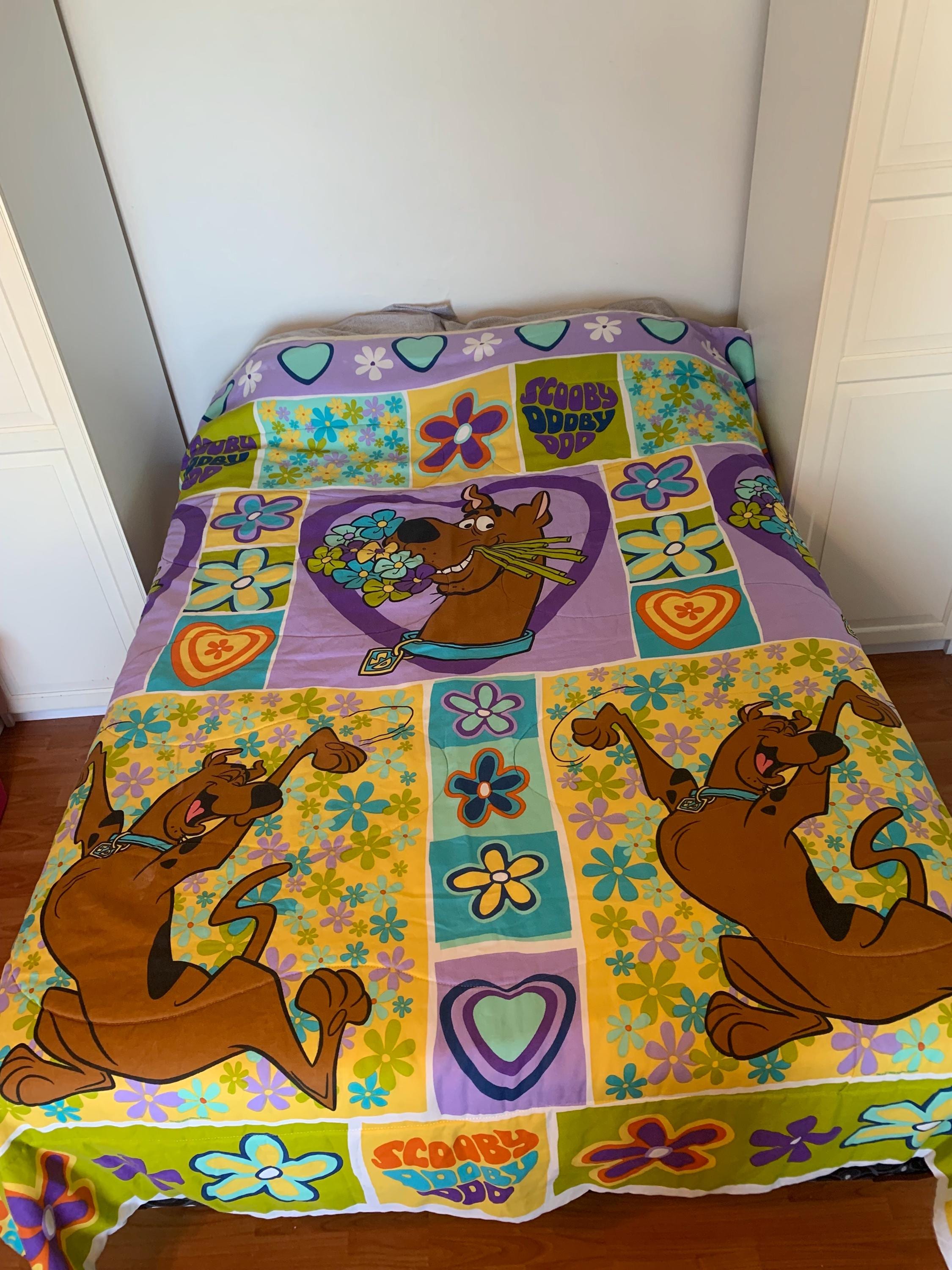 Vintage 1999 Scooby Doo Reversible Comforter Double Size Cartoon