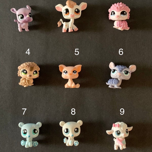 Authentic Hasbro Retired Discontinued Littlest Pet Shop LPS - You Choose Hedgehog, Armadillo, Cow, Lamb, Polar Bears, Rhino, Pig