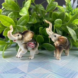 Miniature Elephant Figurines | Bone China Elephant | Tiny Elephant Decor | Collectible Animal Figurines