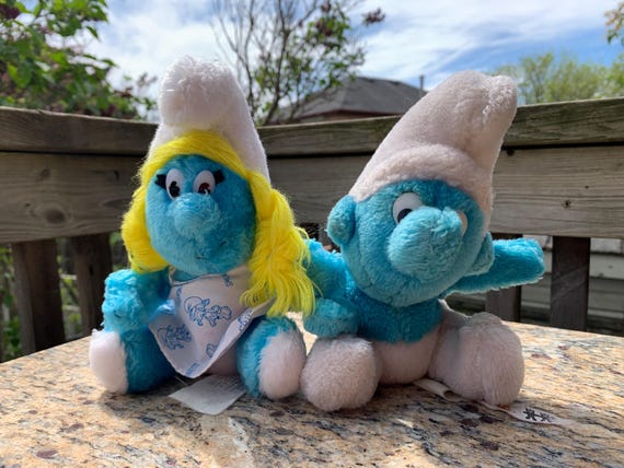 1980s Smurf & 1981 Smurfette Plush Dolls – Peyo Wallace Berrie