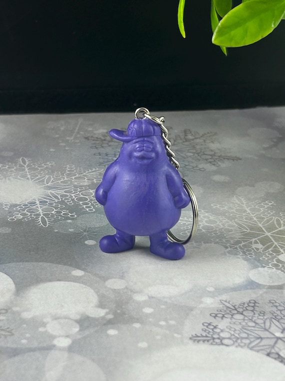 Vintage Mcdonald's Happy Meal Grimace Keychain - Mcdonald's Toy