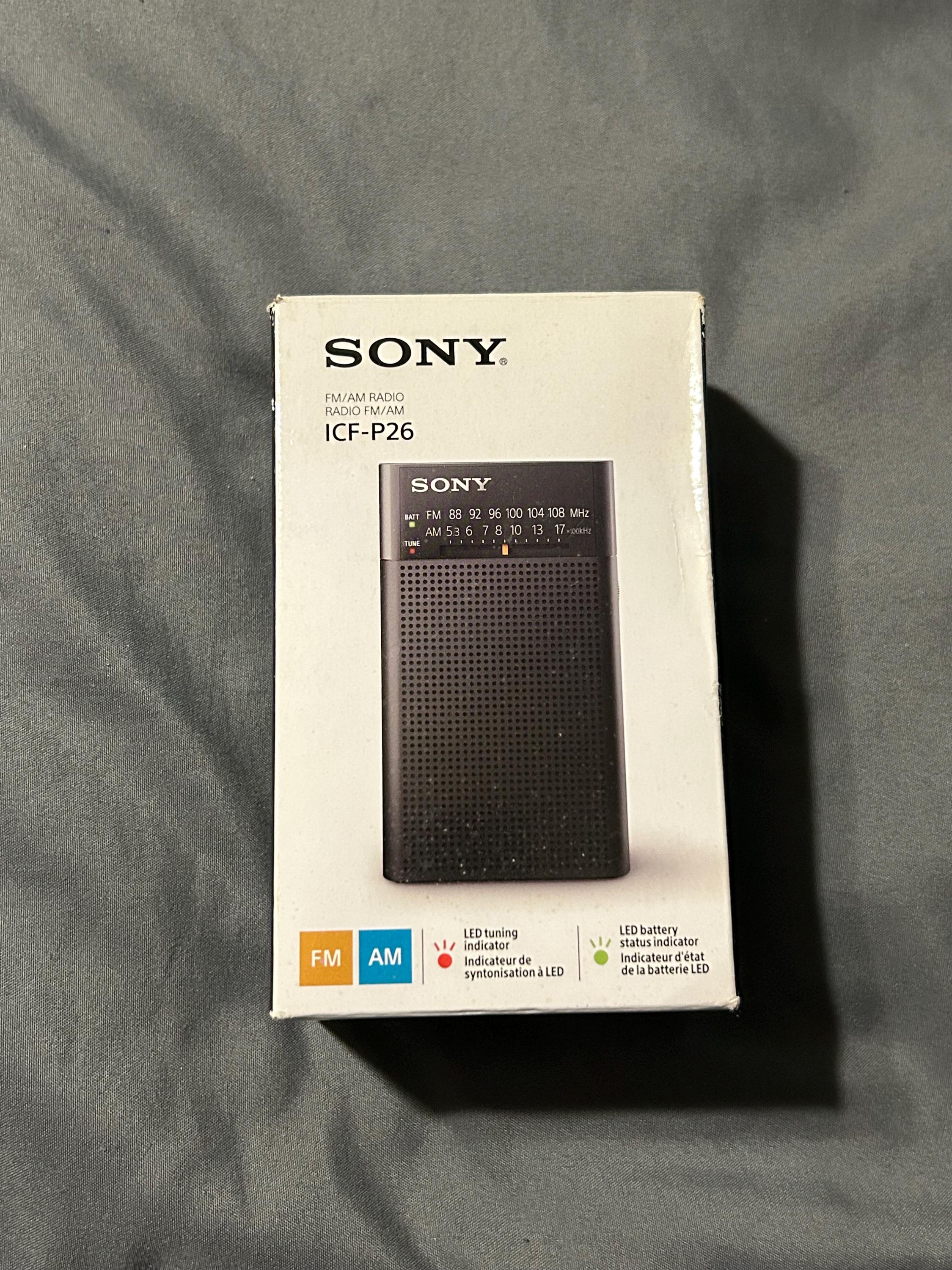 Sony ICF-P26 Fm/am/wide Compatible Handy Portable Radio. Complete