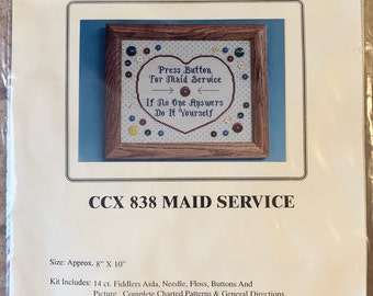 Vintage 1998 Charlette's Collectibles Cross Stitch CCX 838 Maid Service