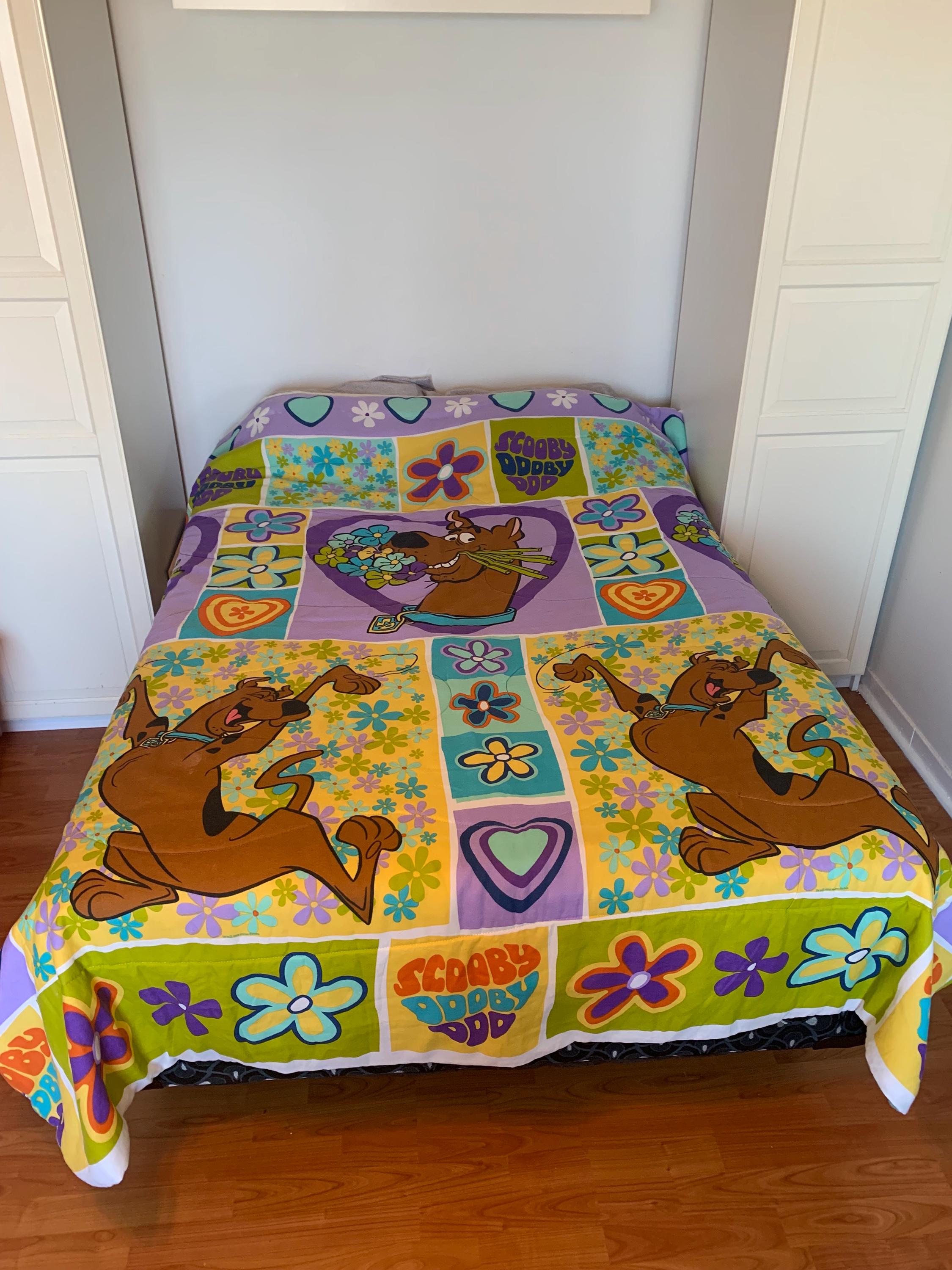 Vintage 1999 Scooby Doo Reversible Comforter Double Size Cartoon