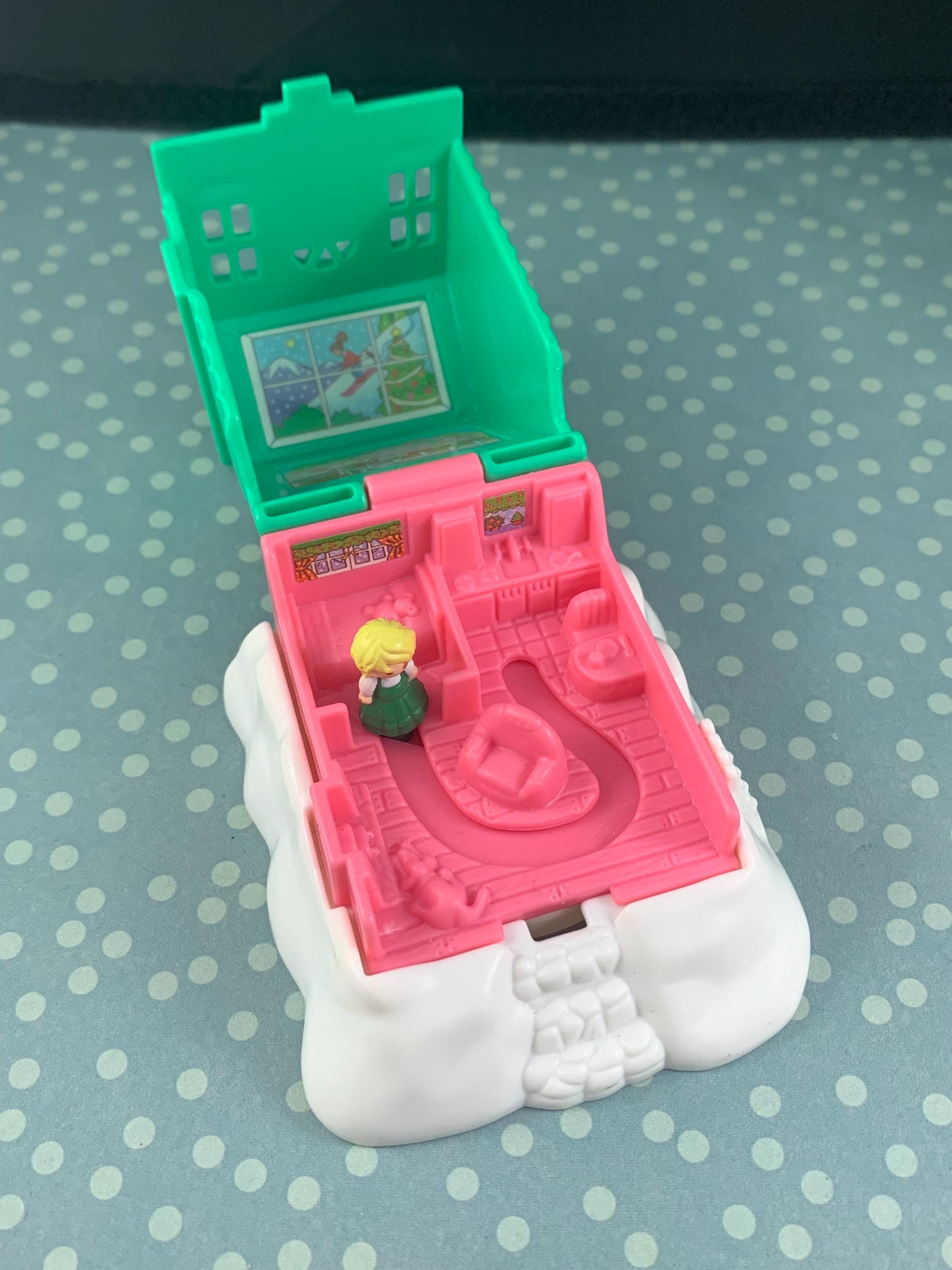Vintage 1995 Mcdonald's Polly Pocket Winter Ski Chalet – Green