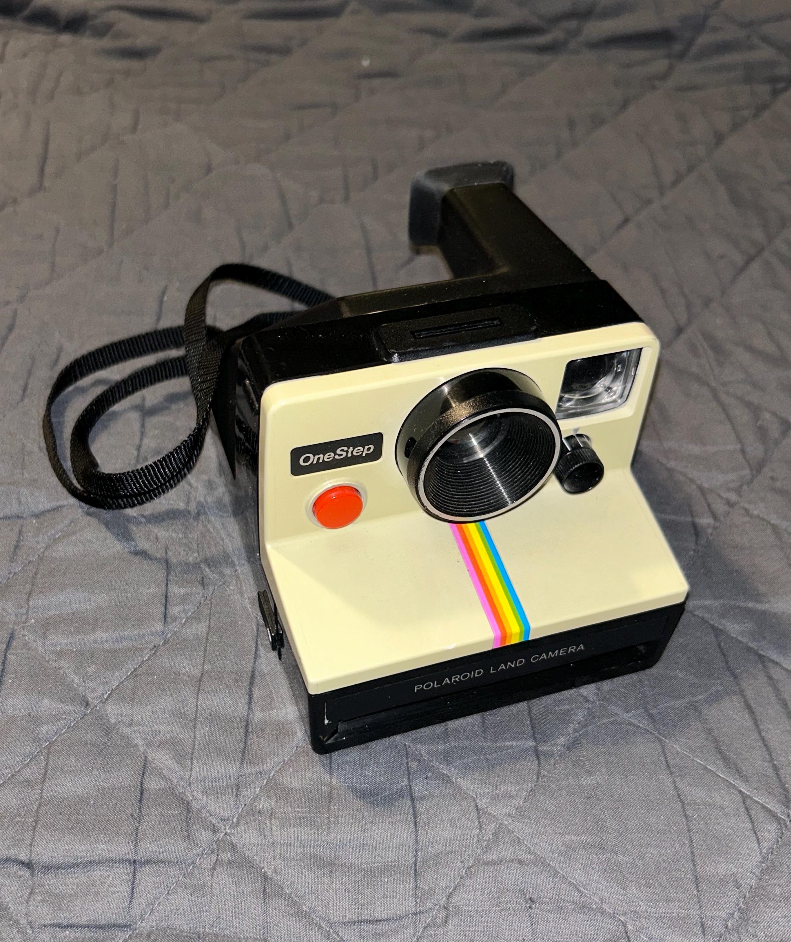 Vintage Polaroid Land Camera Instant Rainbow Stripes Flash Retro
