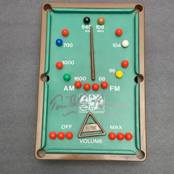 Novelty Pool Table Billiards AM FM Radio - Signed Tom "Dr. Cue" Rossman