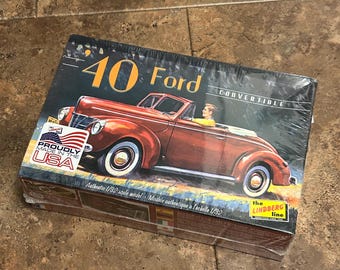 Vintage Lindberg 1940 Ford Convertible 1/32 Scale Model Kit | Sealed NEW