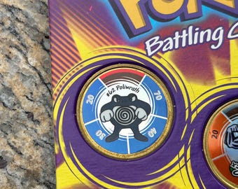 1999 Pokemon Battle Coin Game Pack - Poliwrath Machoke, Nidoran - Etsy
