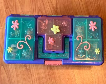 Littlest Pet Shop Blue Tackle Box 2007 Travel Storage Case w Latche PLUS 12 Vintage LPS