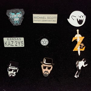 Grow Your Enamel Pin Collection! Great Stocking Stuffers! The Office, Supernatural, Breaking Bad, Zelda, Iron Man, Nintendo, Pulp Fiction