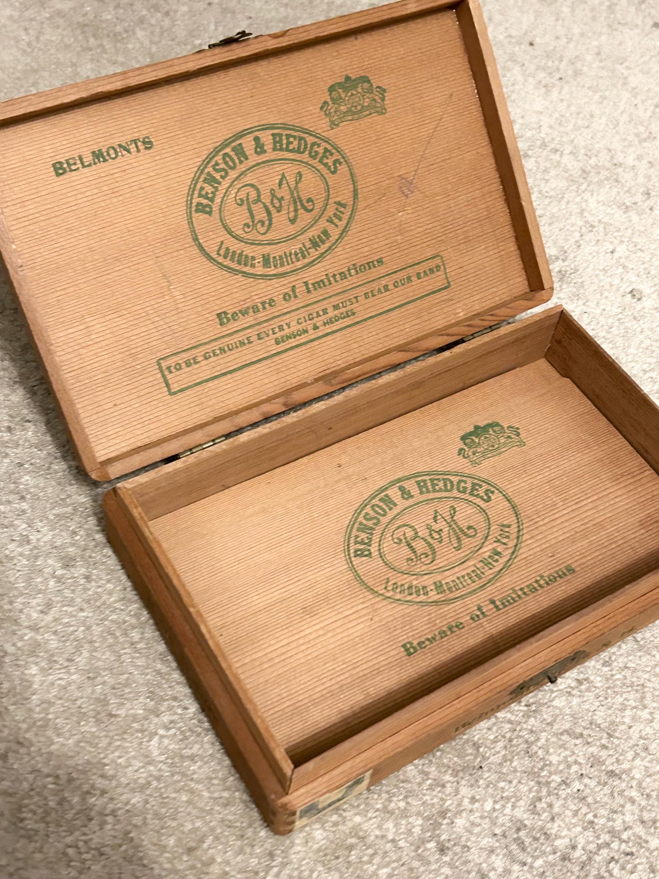 Antique Benson & Hedges 25 Cigar Box Dovetail Corners to His