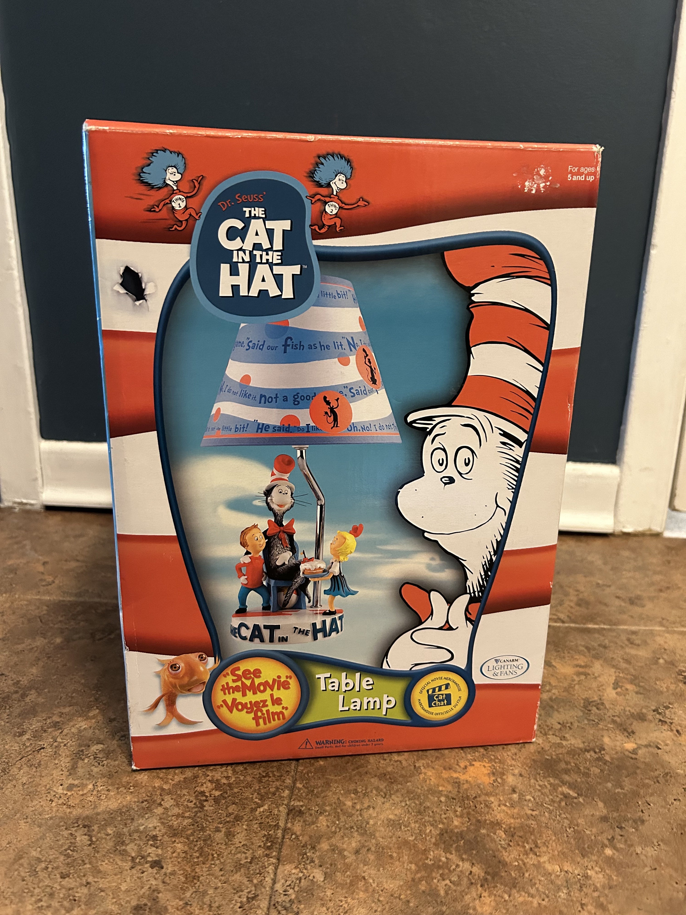 2003 Dr. Seuss the Cat in the Hat TABLE LAMP Universal Studios - Brand ...