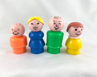 Vintage Fisher Price Little People Family - Four Pieces