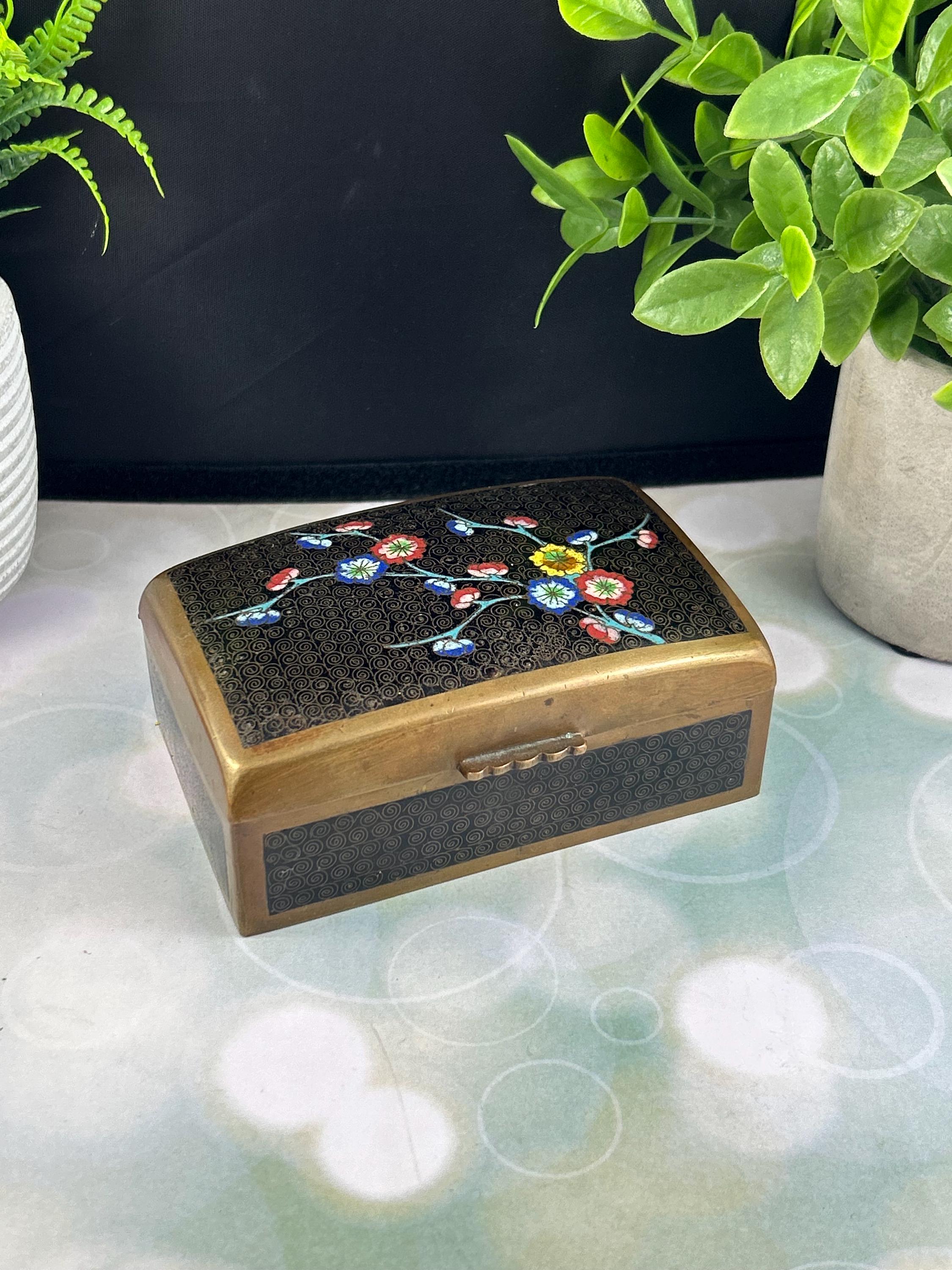 Antique Mid-century Chinese Cloisonné Enamel Cigarette Case