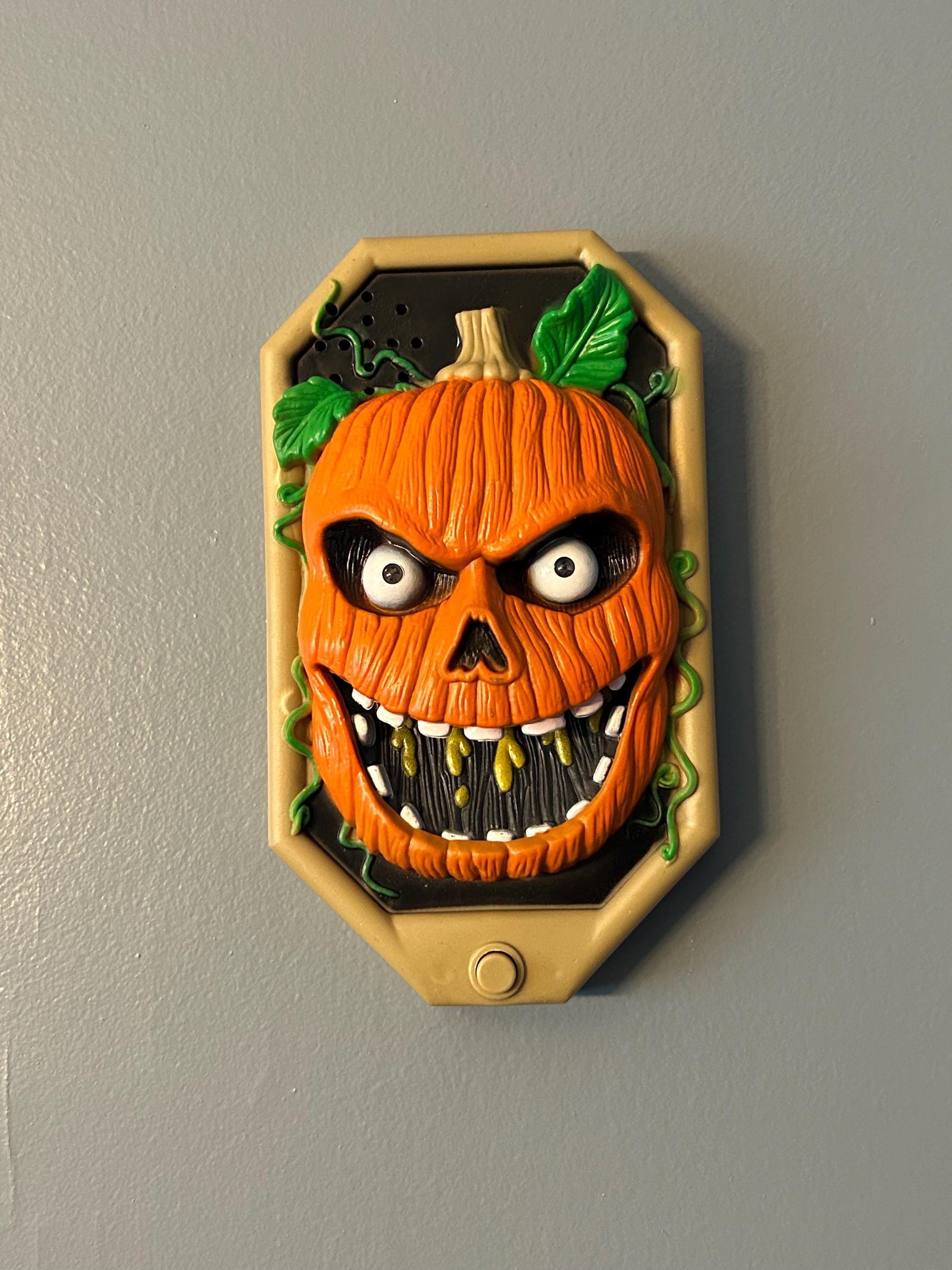 Vintage Spooky Talking Pumpkin Doorbell W/ Jumping Spider