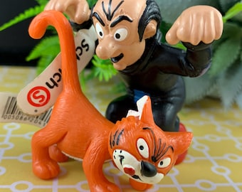 Schleich Peyo Gargamel and Azrael Figures – Vintage Smurfs Villain
