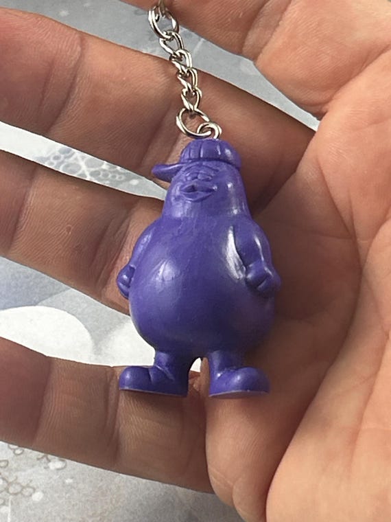 Vintage Mcdonald's Happy Meal Grimace Keychain - Mcdonald's Toy