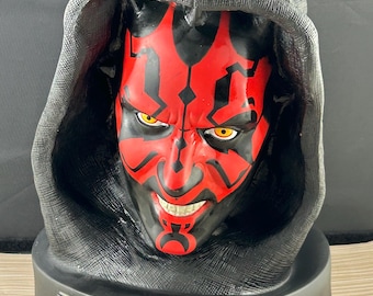 Mega Rare Vintage Star Wars Darth Maul 10” Tall PVC Bust Coin Bank – Collectible Sith Lord Piggy Bank