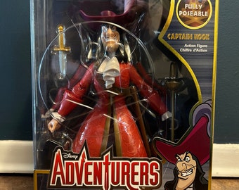 Vintage Disney Adventurers Captain Hook 1999 12” Fully Poseable Action Figure Peter Pan. NEW