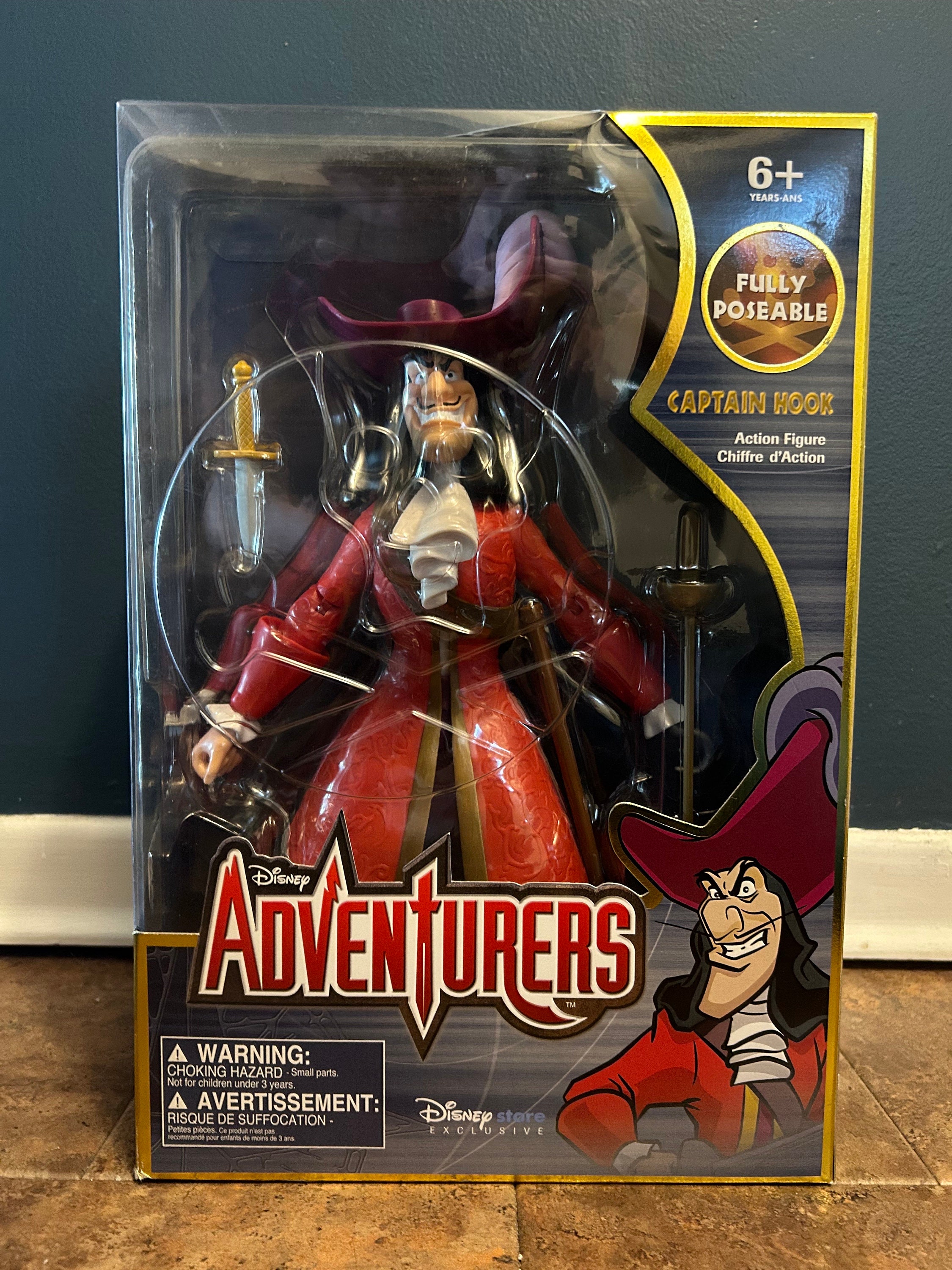 Vintage Disney Adventurers Captain Hook 1999 12” Fully Poseable