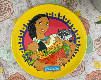 Vintage Zak Designs Disney Pocahontas-bord uit de jaren 90 - melamineplastic – schattig verzamelobject! NIEUW. Nooit gebruikt