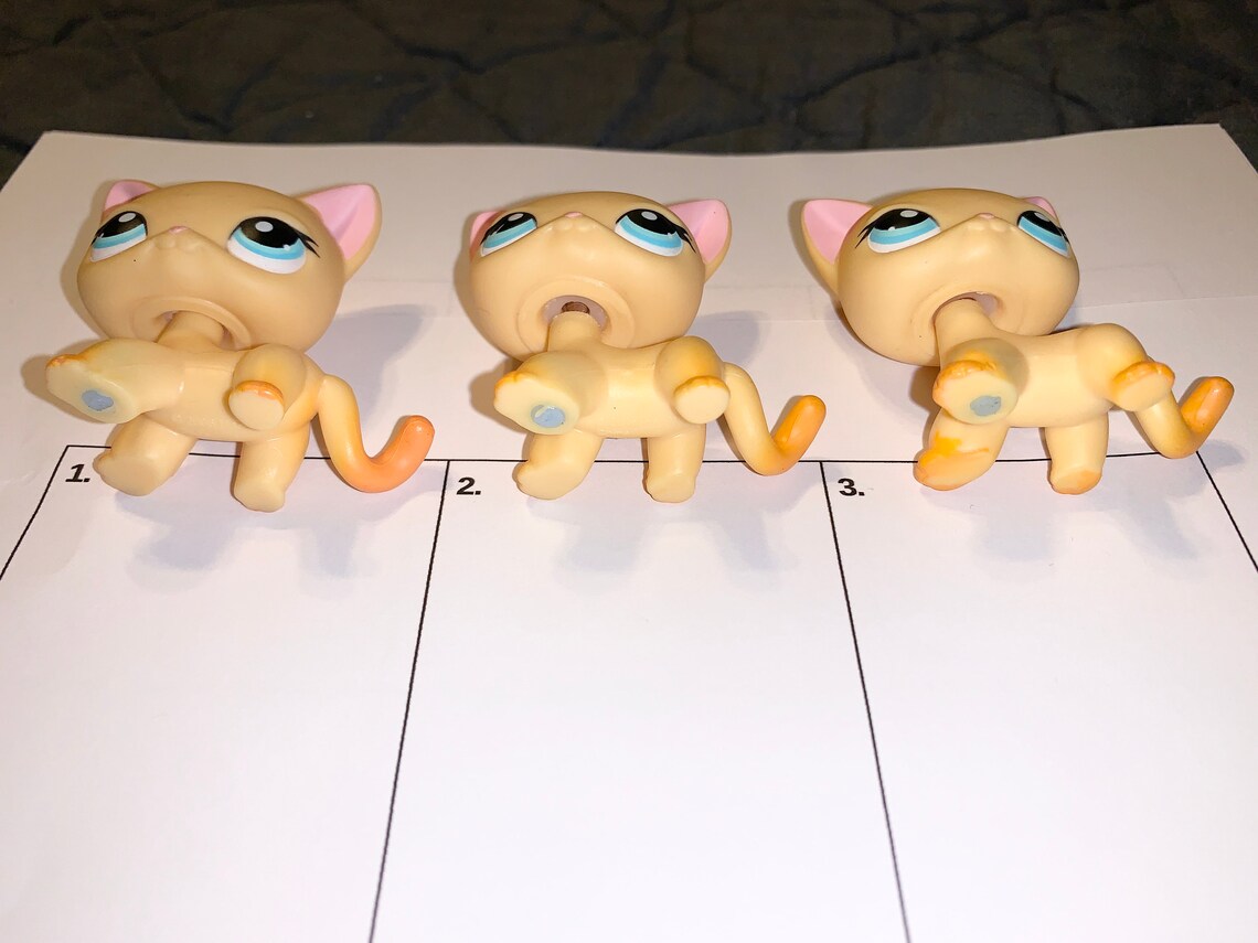 LPS Littlest Pet Shop Original Red & Blue Shorthair Etsy