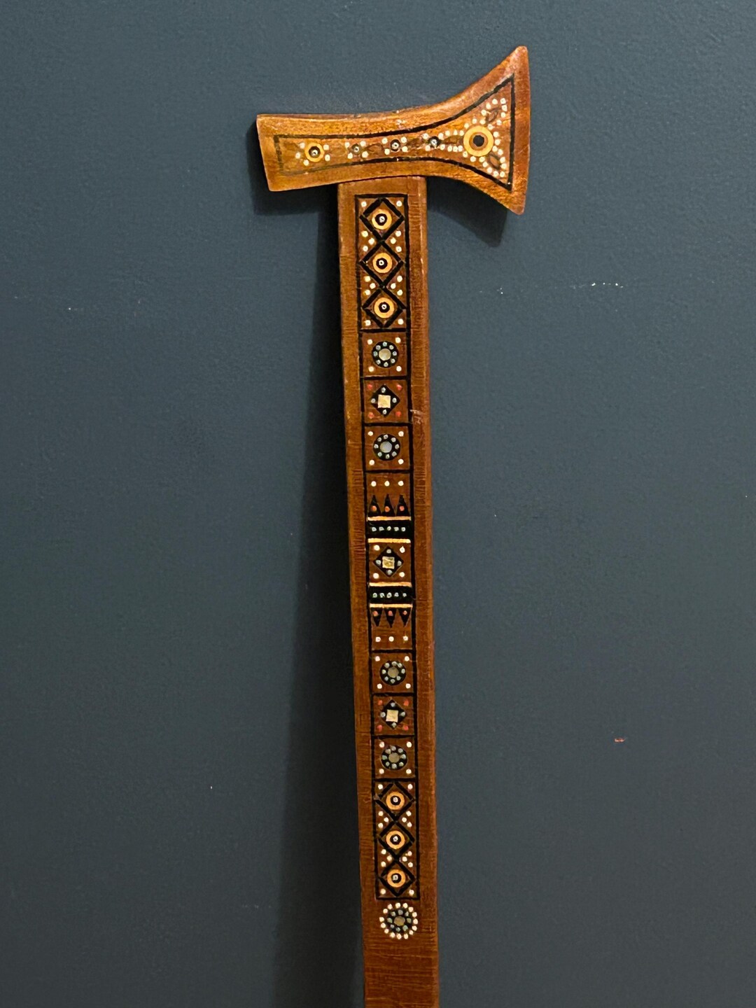 Large Hutsul Ukrainian Hand Carved Decorative Axe With