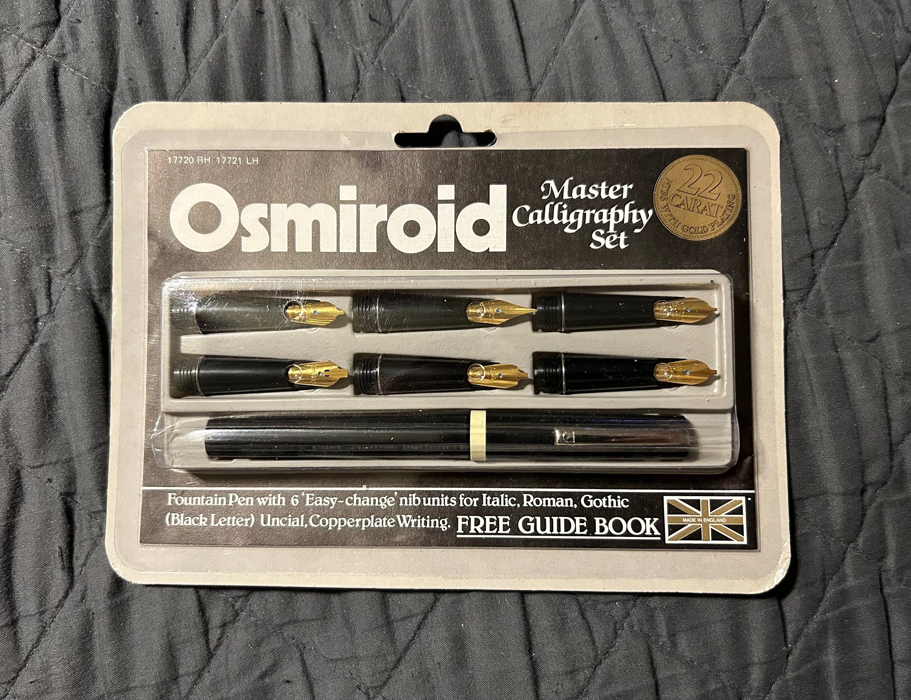 Vintage Osmiroid Master Calligraphy Set. Six 22k Gold