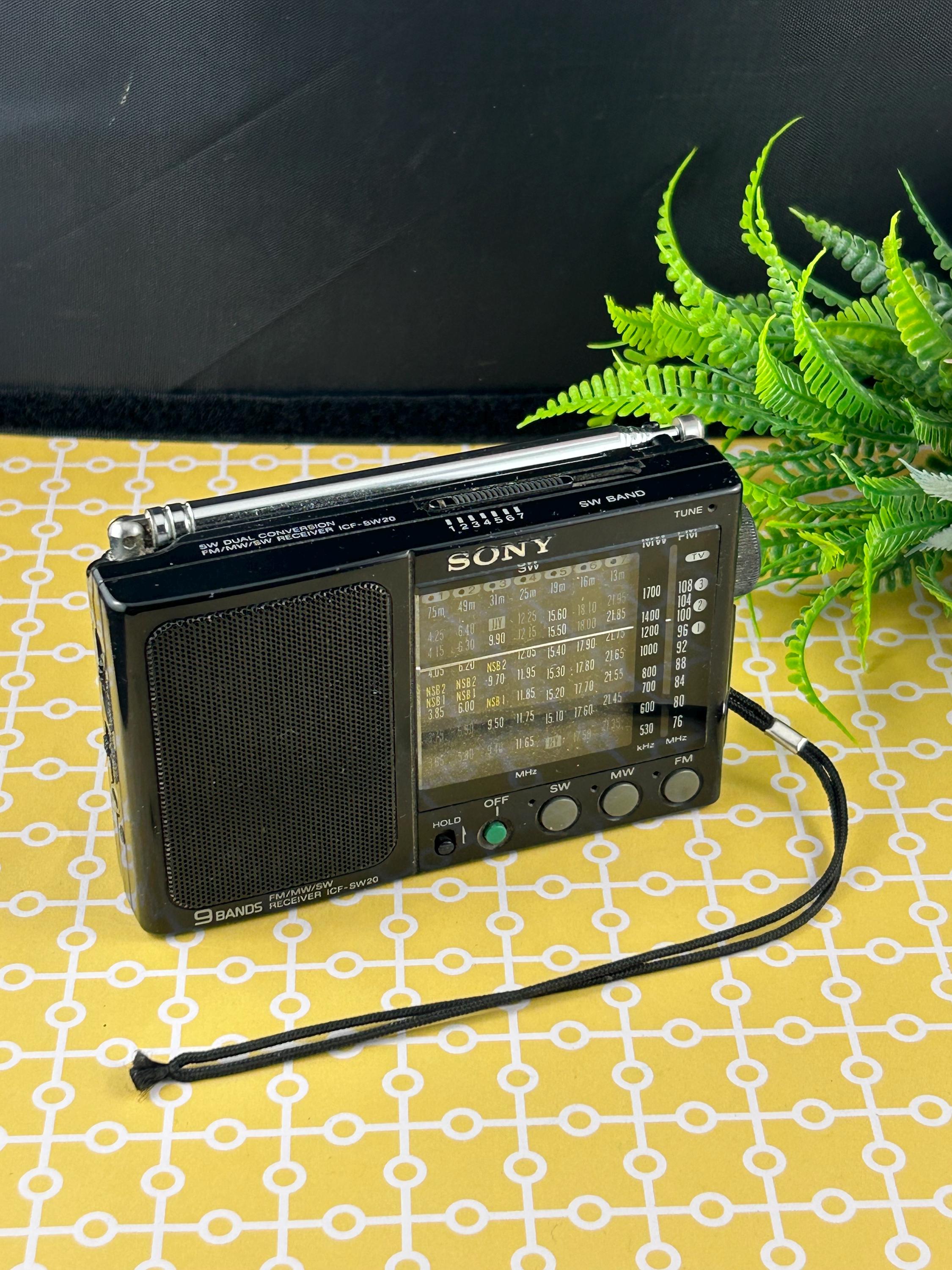SONY ソニー ラジオ ICF-SW20 ケース付 FM MW SW Sony ICF-SW20 FM/MW/SW Band Portable Radio Tested Working