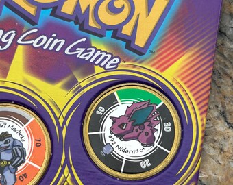 1999 Pokemon Battle Coin Game Pack - Poliwrath Machoke, Nidoran - Etsy