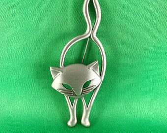 Spilla/spilla Gatto Vintage Firmata JJ Jonette Gioielli Argento - Foto 8