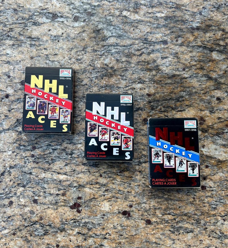 Vintage NHL Hockey Aces Bicycle Playing Cards. Cards in Mint Condition