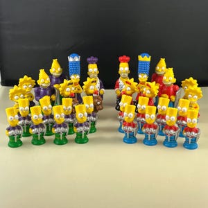 Vintage the Simpsons 3D Chess Set With Folding Board