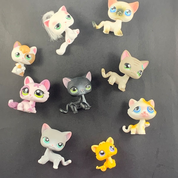 RESTOCK! Authentic Hasbro Littlest Pet Shop - You Pick - Cats, Shorthair, Siamese, Kitten, Calico - Retired Discontinued LPS