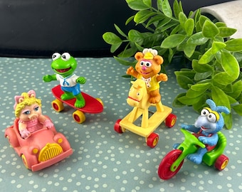 Vintage 1986 McDonalds Happy Meal Toys - Muppet Babies - Ms Piggy, Kermit, Gonzo, Animal