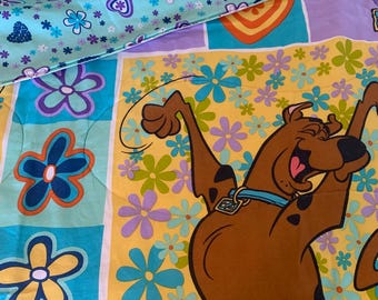Vintage 1999 Scooby Doo Reversible Comforter Double Size Cartoon
