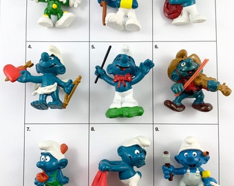 Vintage PVC Smurfs Schtroumpfs, Peyo made by Bully, Schleich