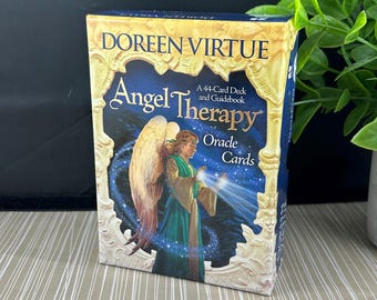 Vintage "Angel Therapy" Oracle Card Deck by Doreen Virtue / 44 Card Deck with Guidebook. Spiritual Healing & Guidance