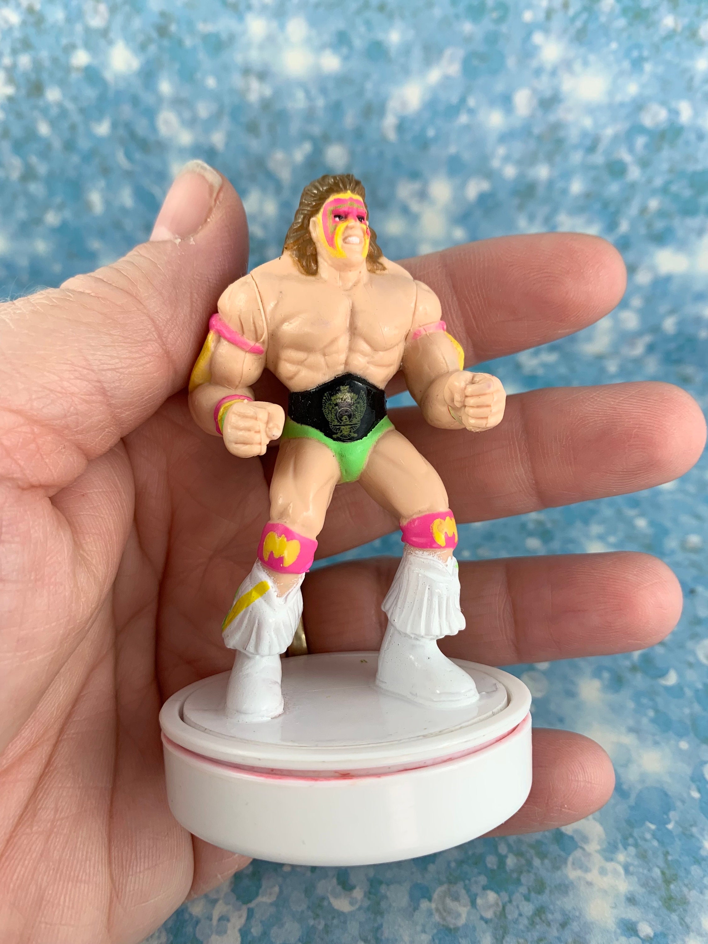 Vintage 1990 WWF Ultimate Warrior Stamp Figure Titan Sports