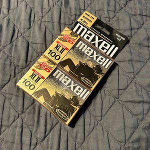 Lot de 2 cassettes audio Maxell XLII 100 IEC Type II à polarisation élevée en magnétite noire, scellées neuves