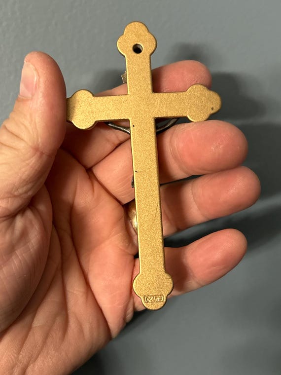 Vintage Metal Gold Tone Camco Ornate Crucifix Cross Jesus Christ