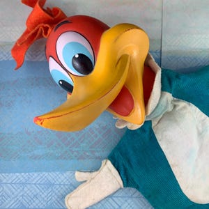 Vintage 1960s Woody Woodpecker Hand Puppet – No Voice – Some Wear – Classic Cartoon Collectible