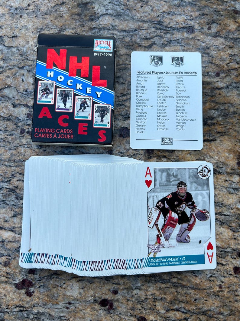 Vintage NHL Hockey Aces Bicycle Playing Cards. Cards in Mint Condition