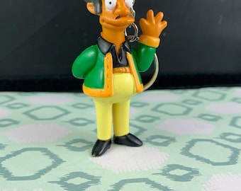 Vintage Apu Nahasapeemapetilon Simpson Kwik-E-Mart Cashier Keychain – Upcycled Simpsons Fox Figure – TV Collectible