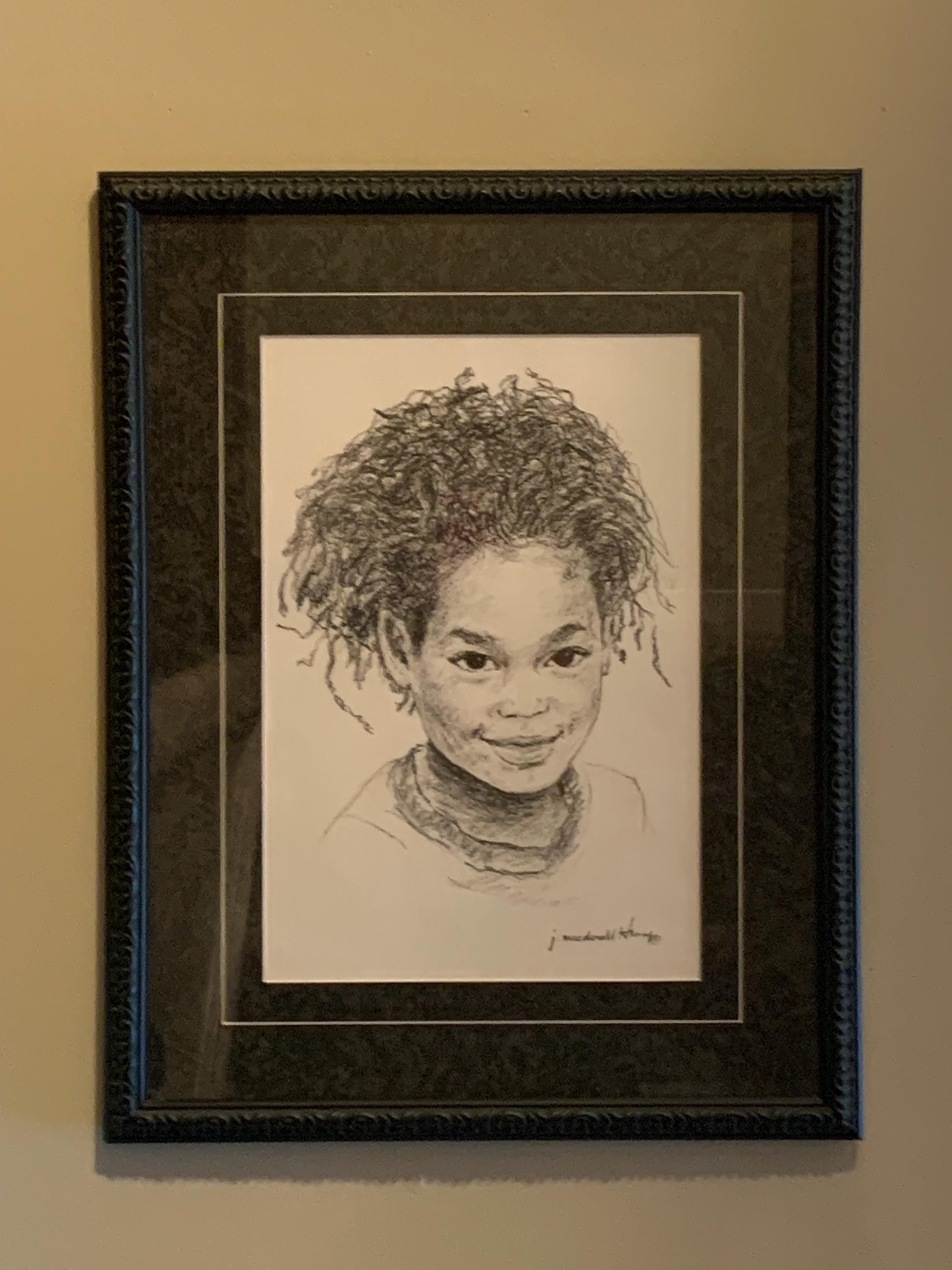 洋書JohnKobalPhotographicPortraitAward 97 J. Macdonald Henry Signed Charcoal Lithograph Matted and Framed